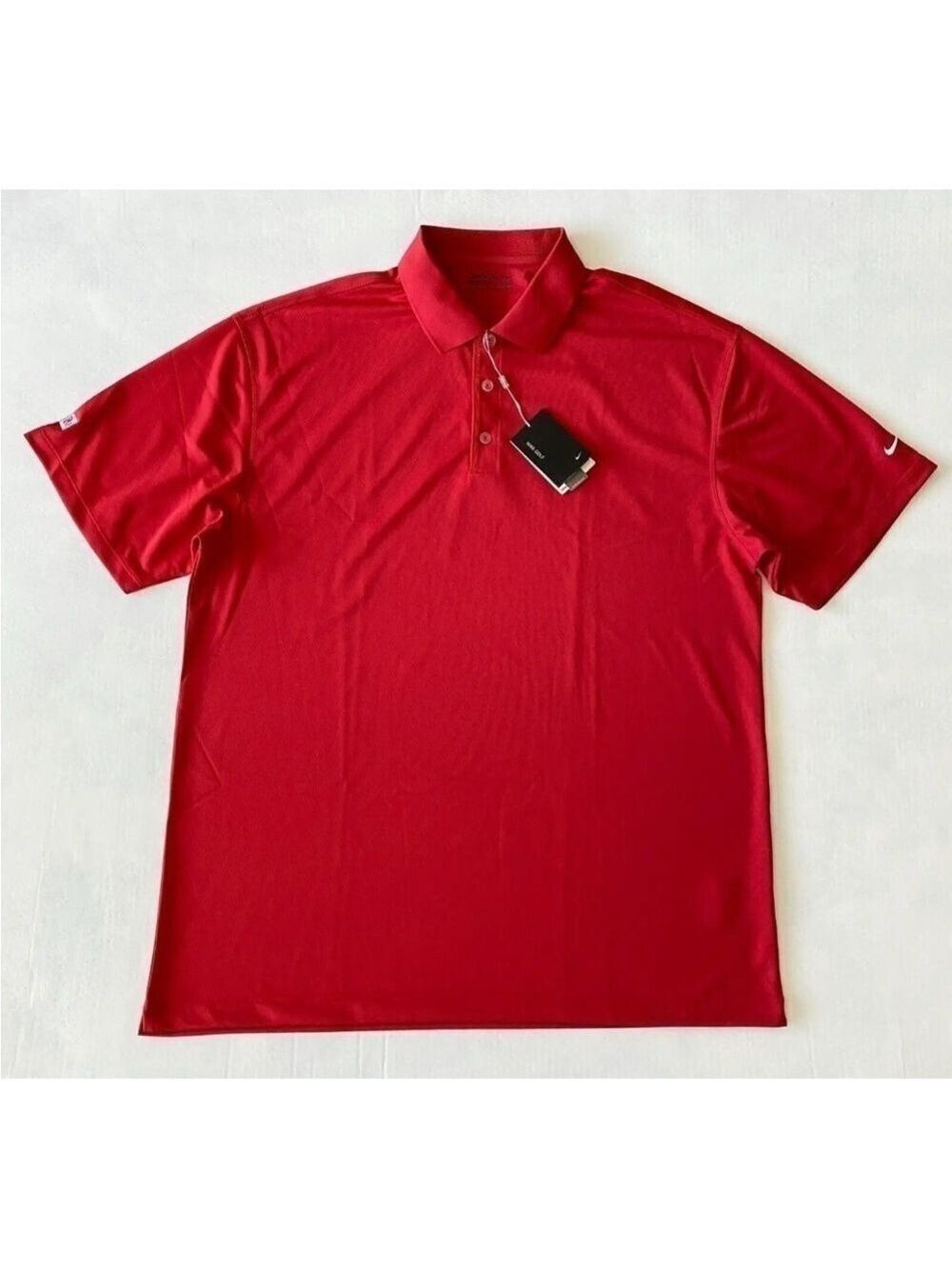 NWT Nike Golf Fit Dry Mens Solid Red Polo Short Sleeve Shirt 128898-611 Size XXL